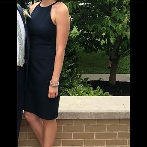 Banana Republic Navy Halter Sheath Dress